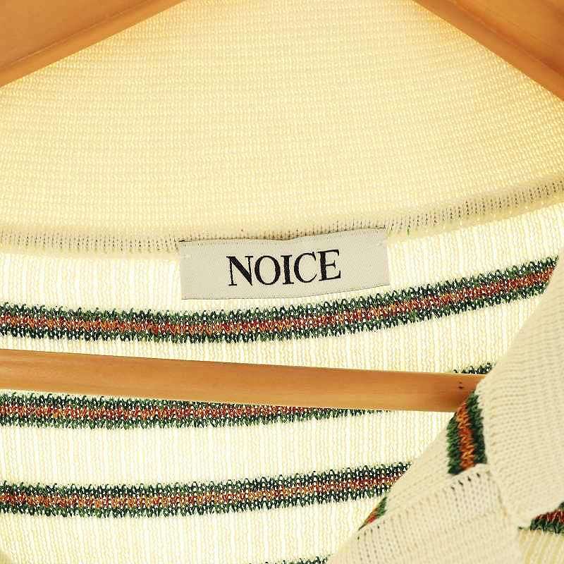 ノイス NOICE ボーダーニットポロシャツ 半袖 M アイボリー ノイス NOICE ボーダーニットポロシャツ 半袖 M アイボリー /DF □OS