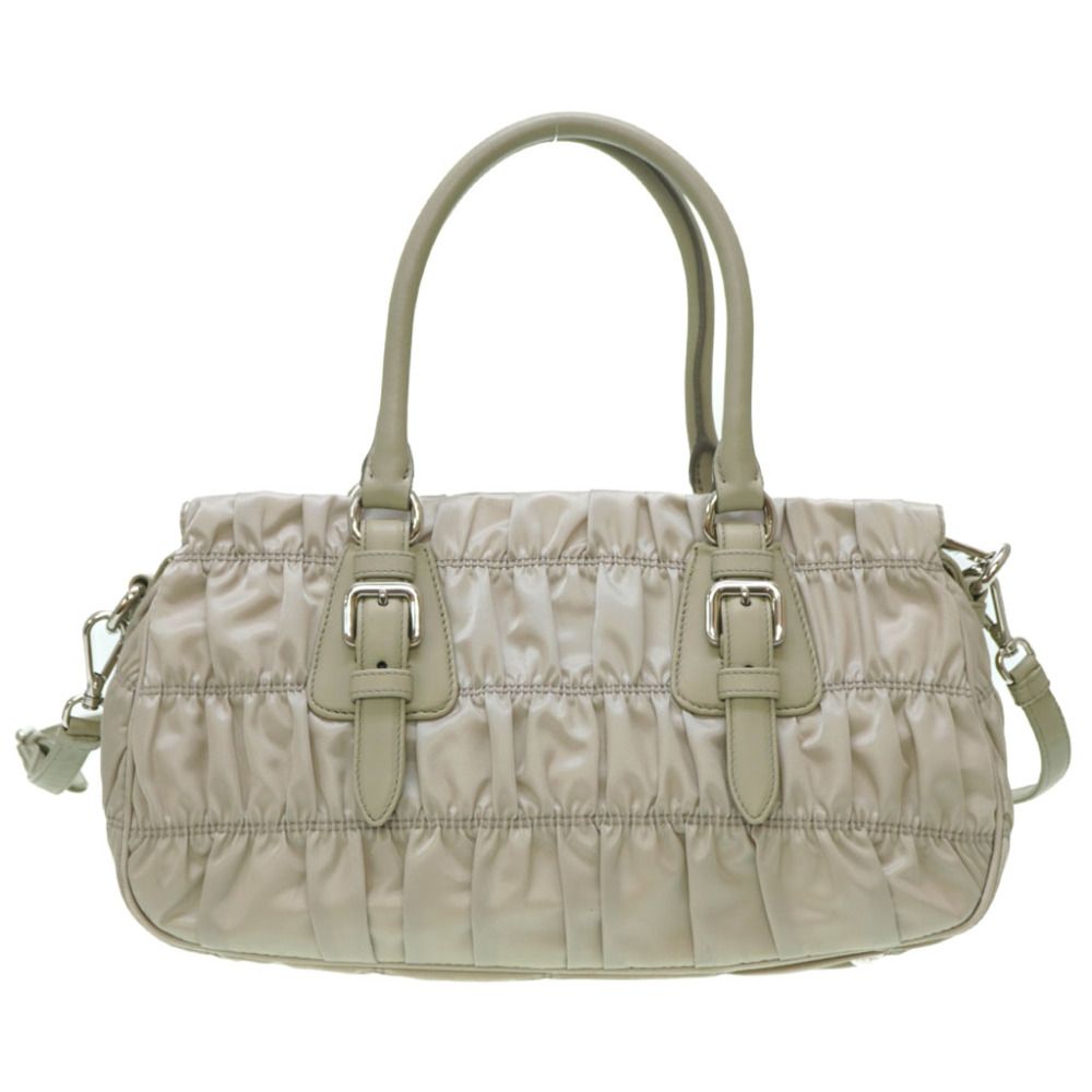 美品 プラダ ギャザー ナイロン BN2869 2WAY ショルダー トートバッグ 