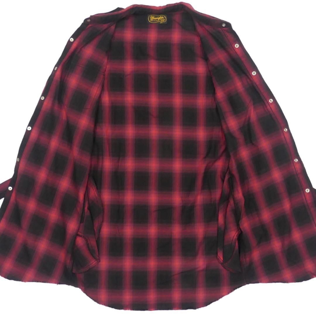 ウエスタンシャツ メンズ Wrangler ラングラー M メンズ 赤X6926
