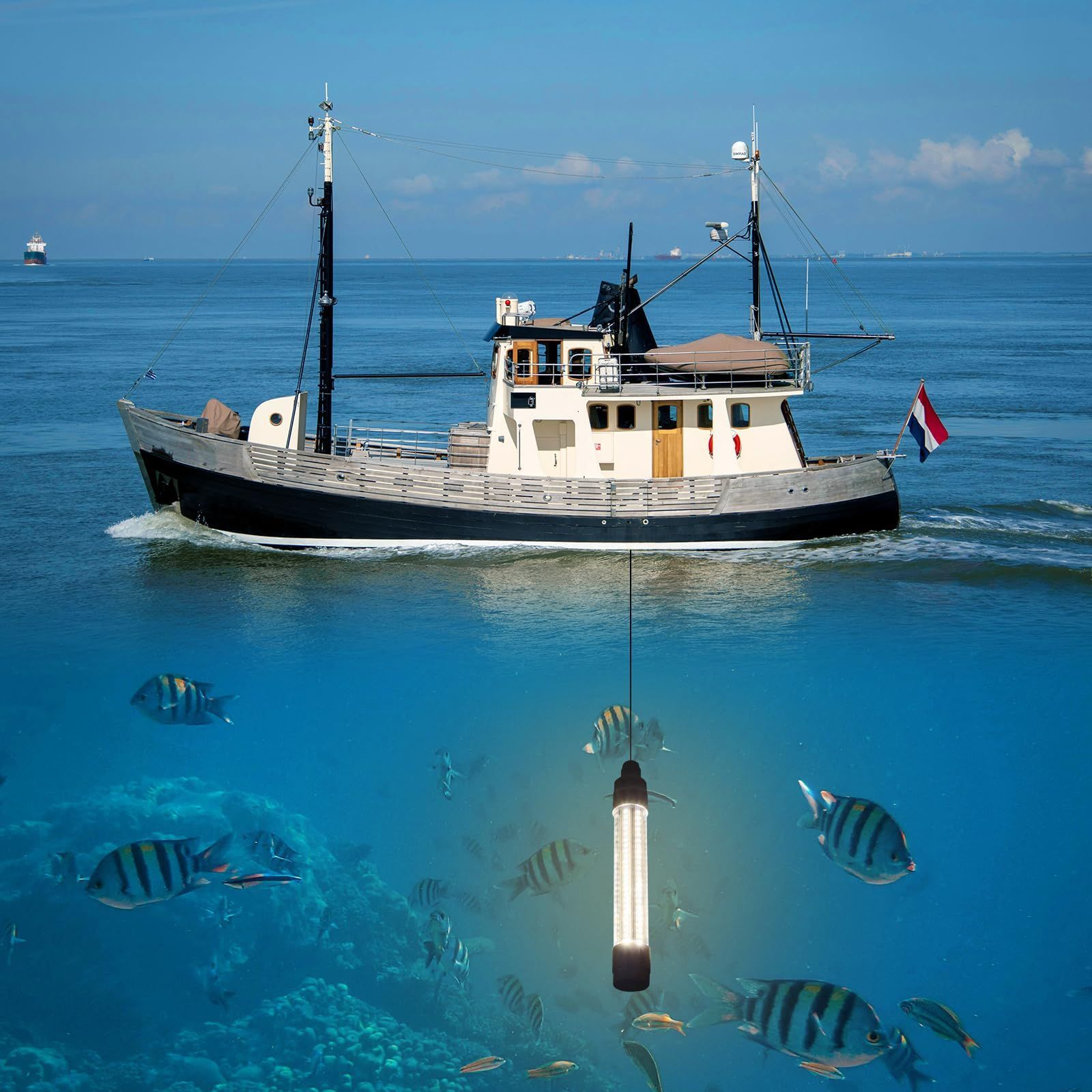 水中集魚灯 漁船 釣り