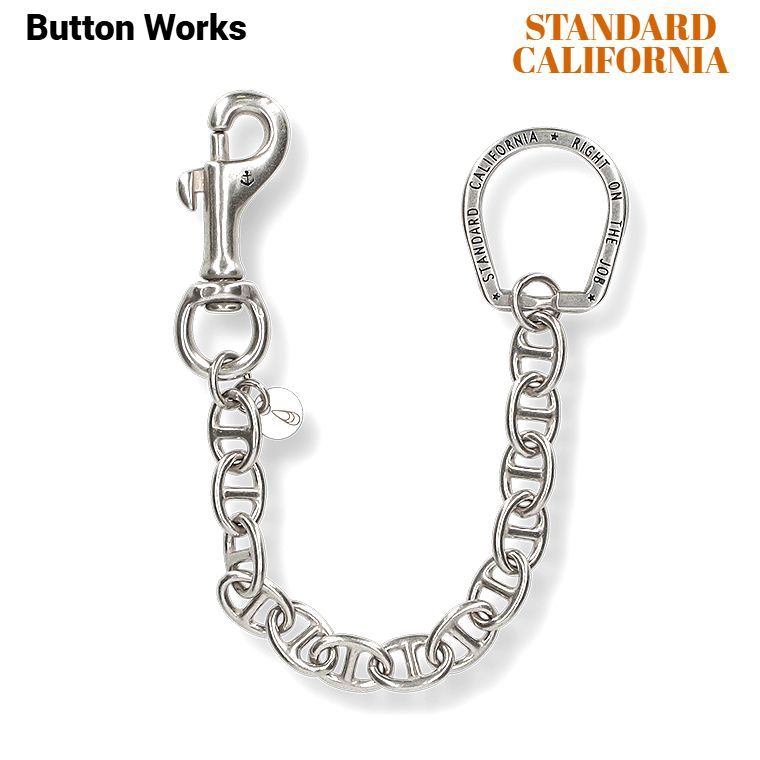 STANDARD CALIFORNIA Button Works SD Key Chain Silver ボタンワークス x カリフォルニア キーチェーン シルバー