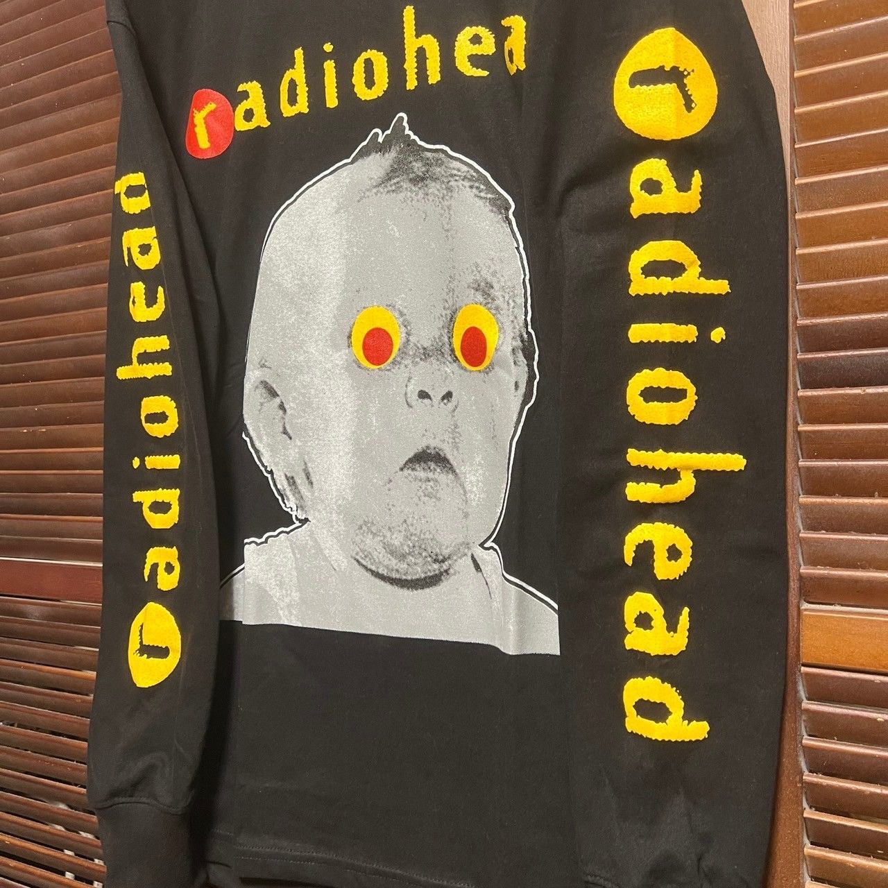 ☆ レディオヘッド radio head 赤ちゃん 黒 長袖 Tシャツ ロンT tee