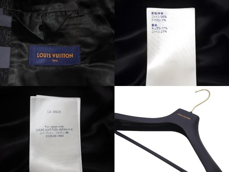 新品未使用品 LOUIS VUITTON ルイヴィトン ジャケット ブロックチェックボクシーダミエジャケット サイズ52 RM2129 中古 58496