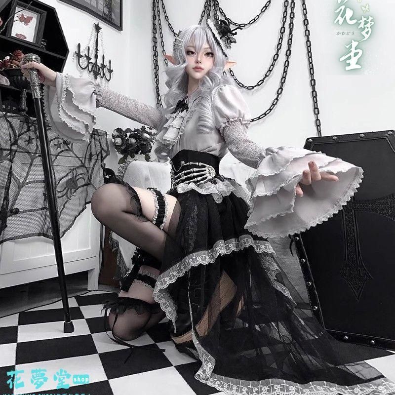 25年 ♥ゴスロリロリータセット 仮装 オリジナル 洋服 ロリータ ワンピース フリル 撮影会 舞台 イベント 原野空間-280