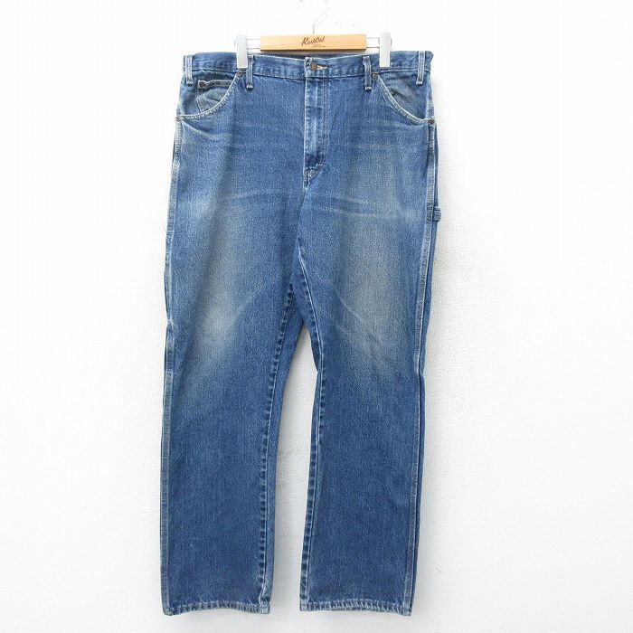 W39/古着 ディッキーズ Dickies ペインター パンツ メンズ ヒゲ コットン 紺 ネイビー デニム 24jun20 中古 ボトムス ロング