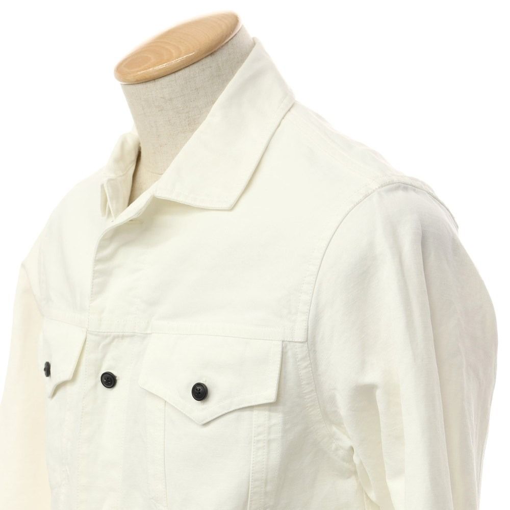 【中古】バグッタ Bagutta コットンリネン ワークジャケット ブルゾン ホワイト【サイズXS】【メンズ】-1