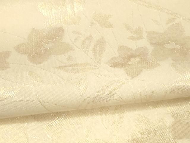 平和屋着物＊夏物 六通柄袋帯 草花文 金糸 正絹 逸品 DAAV3838cm