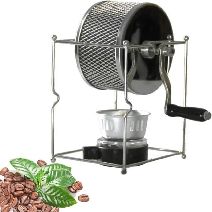 コーヒーロースター 焙煎機 コーヒー豆マシン 手回し ドラム コーヒー 焙煎器 手動 小型 コーヒー豆ロースター 焙煎器 家庭用 珈琲焙煎機 3