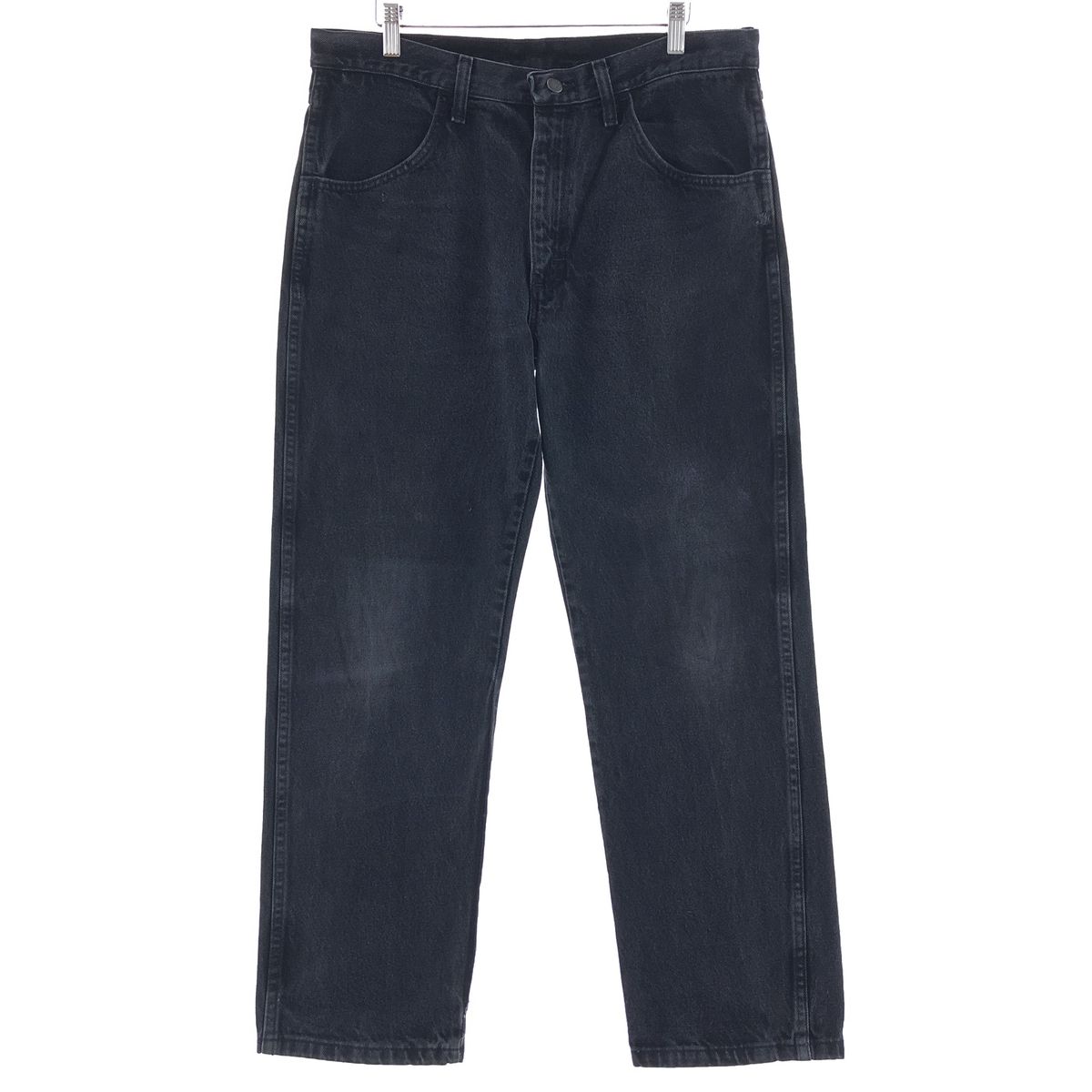 古着 RUSTLER ブラックストレートデニムパンツ メンズw34/taa003633