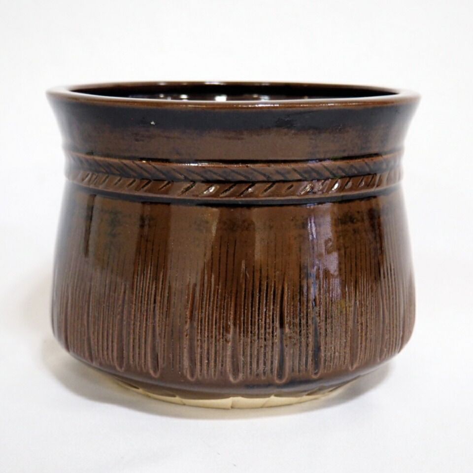 茶道具　遠州七窯　膳所焼陽炎園　岩崎新定作　膳所肩衝茶入　美品！！！！ 膳所焼 耳付茶入 陽炎園 岩崎新定（作）象牙蓋 仕覆 共箱 | 古