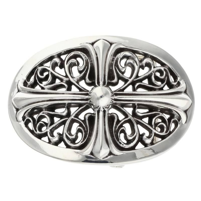 クロムハーツ BUCKL OVAL CROSS1.5 1.5クラシックオーバルクロス シルバーバックル メンズ