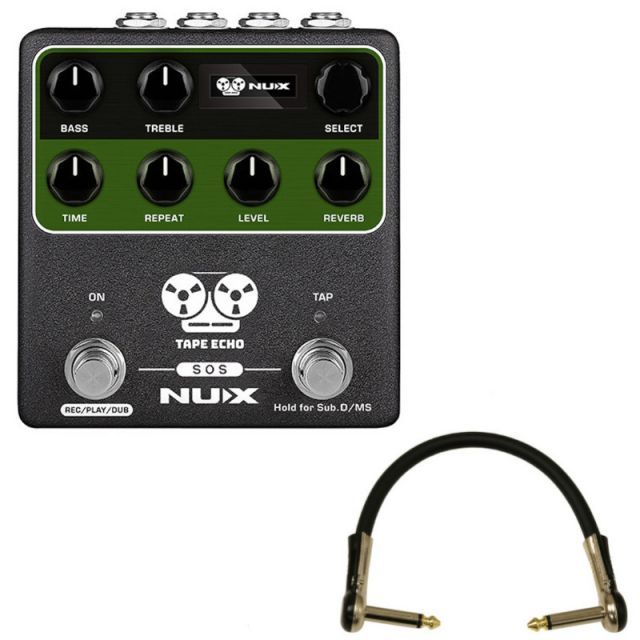 ギター エフェクター テープエコーエミュレーター NUX ニューエックス NDD7 TAPE ECHO + L型パッチケーブル 15cm