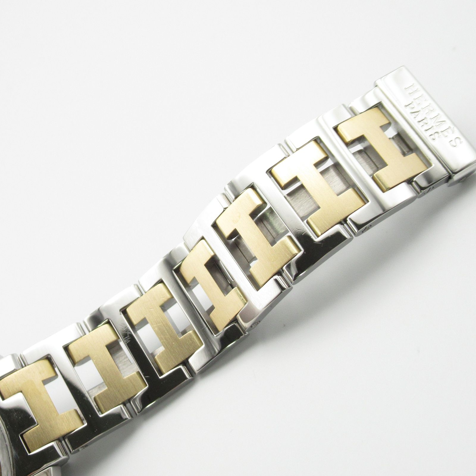 エルメス HERMES 腕時計 クリッパーコンビ CL6.720 ホワイト GP 