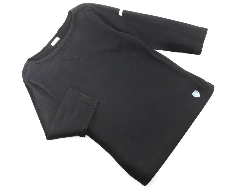 CLORE＋ ボートネックオーバーT【ブラック】 ORCIVAL/オーシバル 40/2 ボートネックハーフスリーブ ソリッド