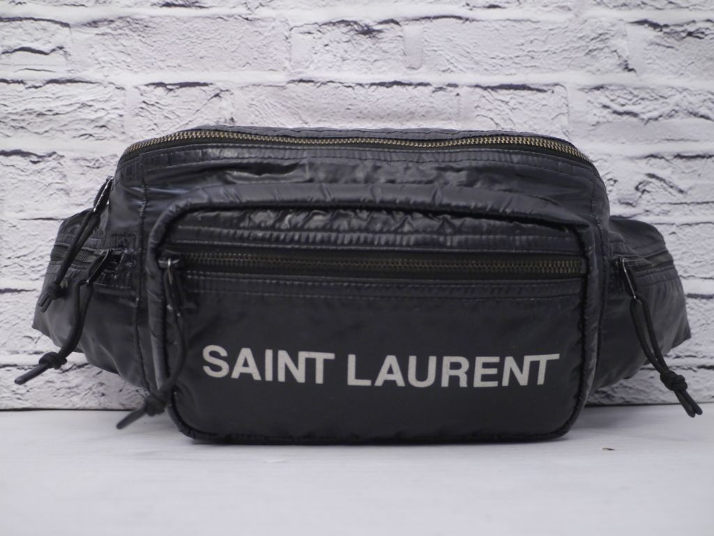 美品◇SAINT LAURENT サンローラン NUXX ヌックス モノグラム ナイロン