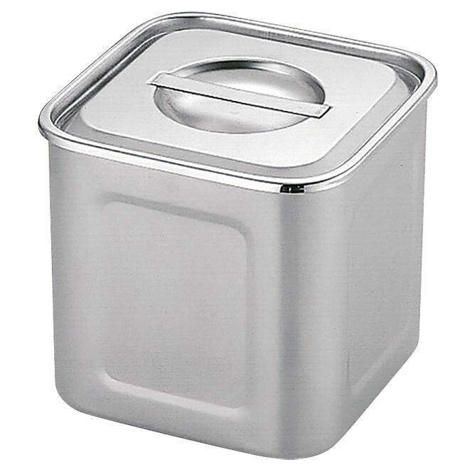 三宝産業 UK 角 深型キッチンポット 30cm手付 25.0L 電解仕 1点