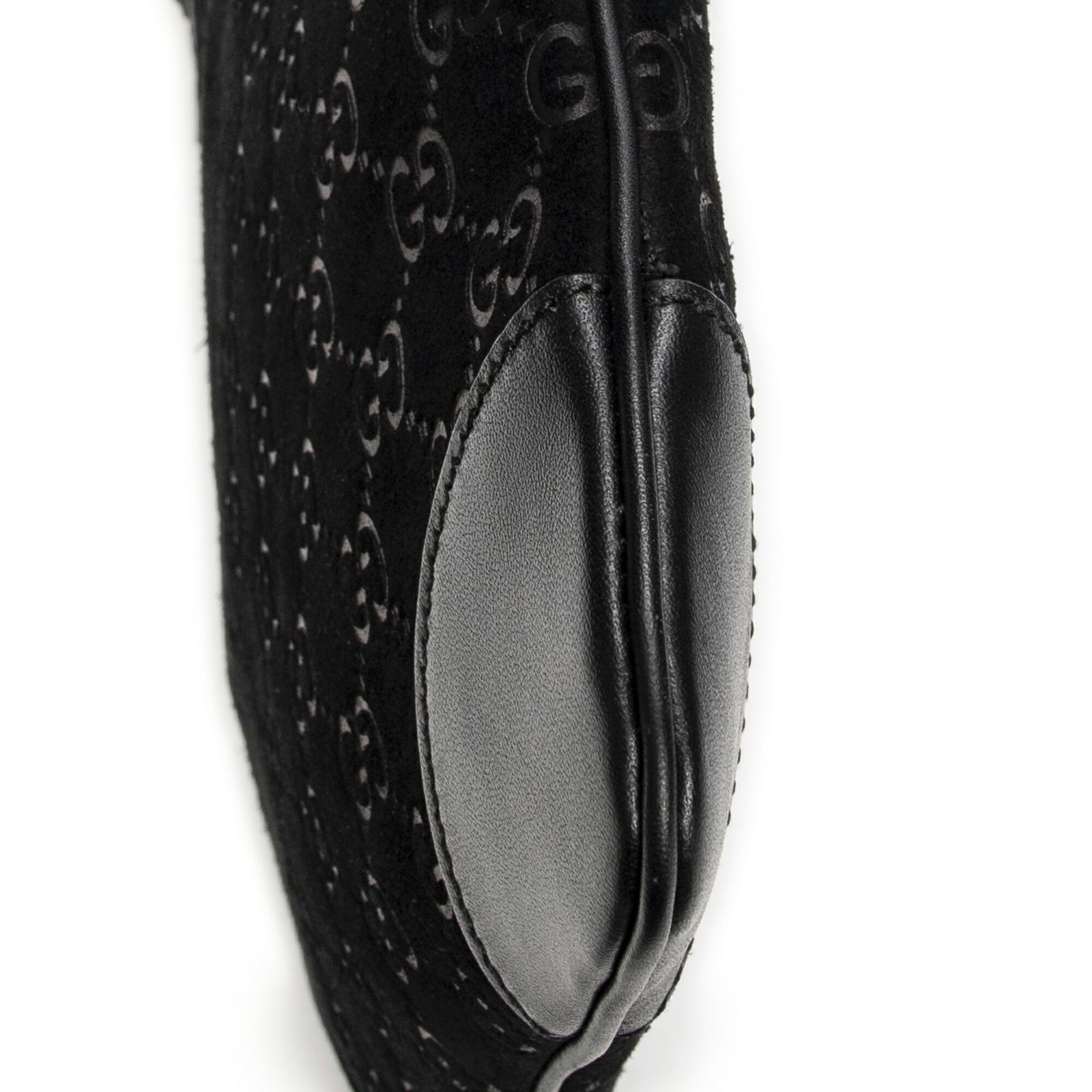 グッチフラップ クロスボディバッグ黒GGスエードレザーA