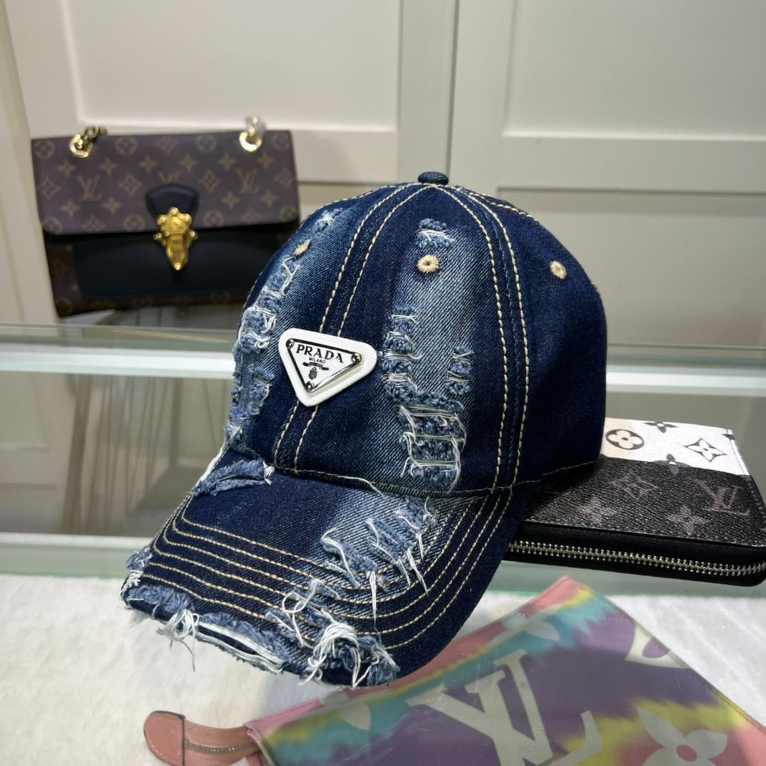 美品PRADA デニムキャップユニセックス 美品PRADA デニムキャップユニセックス