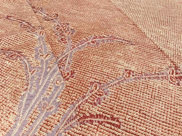 平和屋着物○訪問着 蔦の葉文 たたき染め 黒地 金彩 やまと金