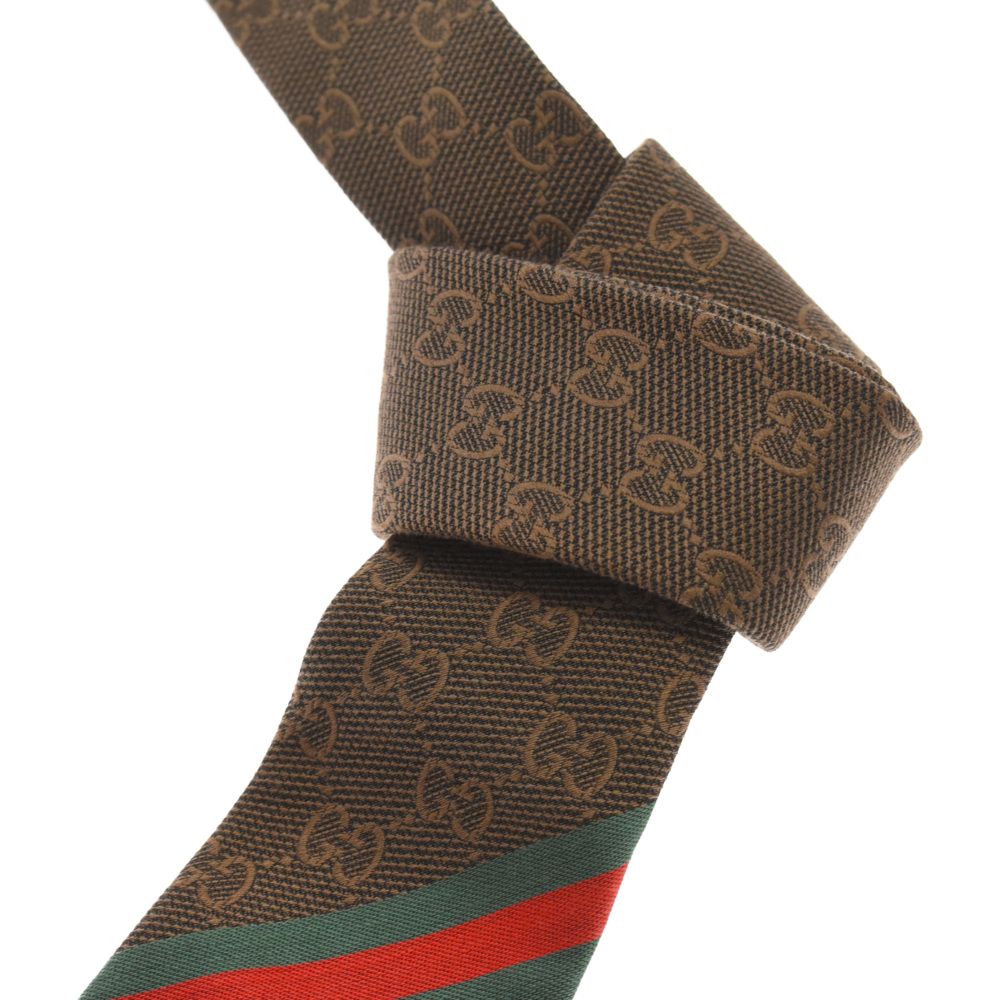 【美品】グッチ ネクタイ ベージュ GG柄 シェリーライン 高級【イタリア製】 GUCCI - 【美品】グッチ ネクタイ ベージュ GG柄 シェリーライン