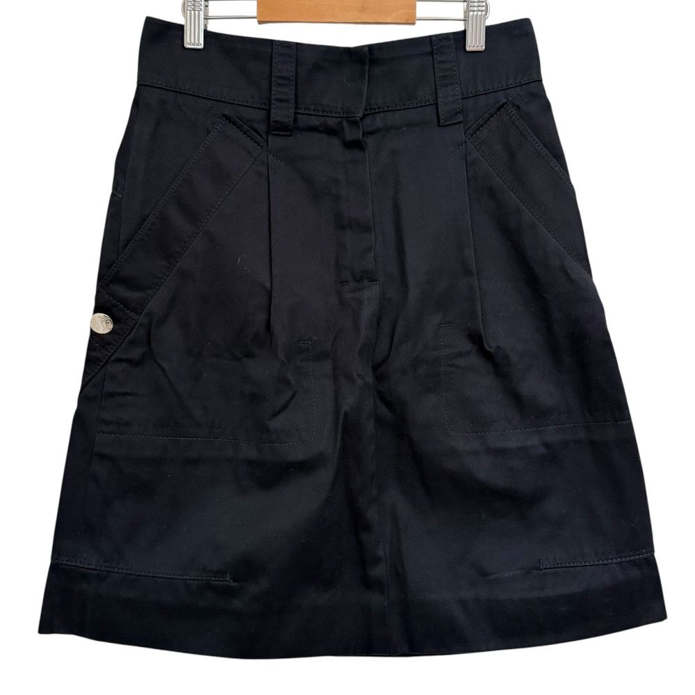 LOUIS VUITTON ルイヴィトン ひざ丈 台形スカート サイズ38 ブラック レディース 古着