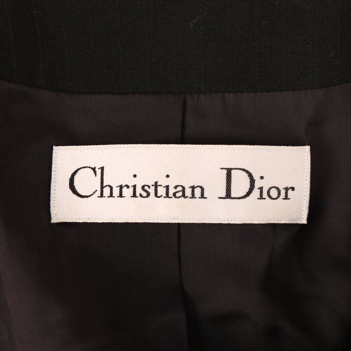 ディオール テーラードジャケット ダブルボタン ストライプ 金ボタン トップス ウール100% M相当 レディース パープル Dior 【中古】