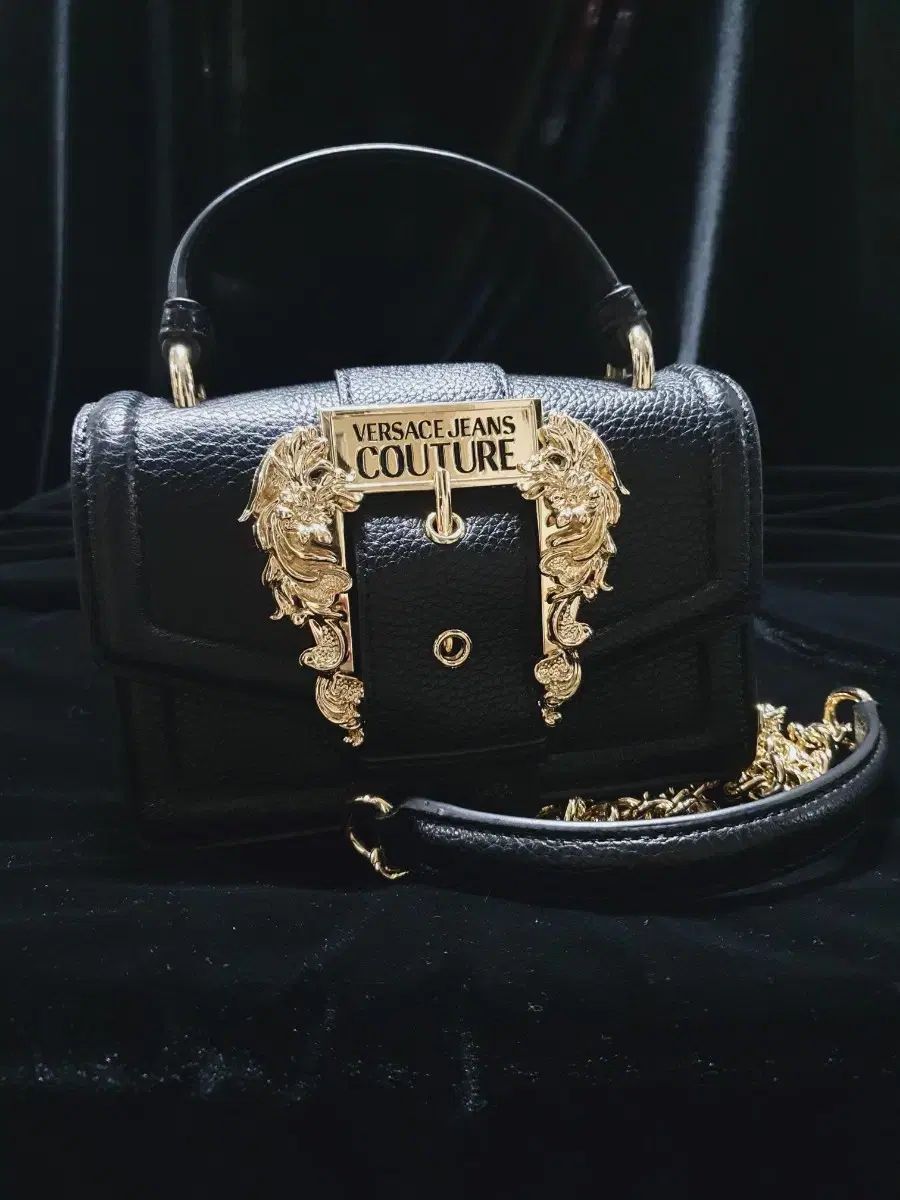 Versace ヴェルサーチェ ジン クチュール 金具 ブラック チェーン ミニ クロスバッグ