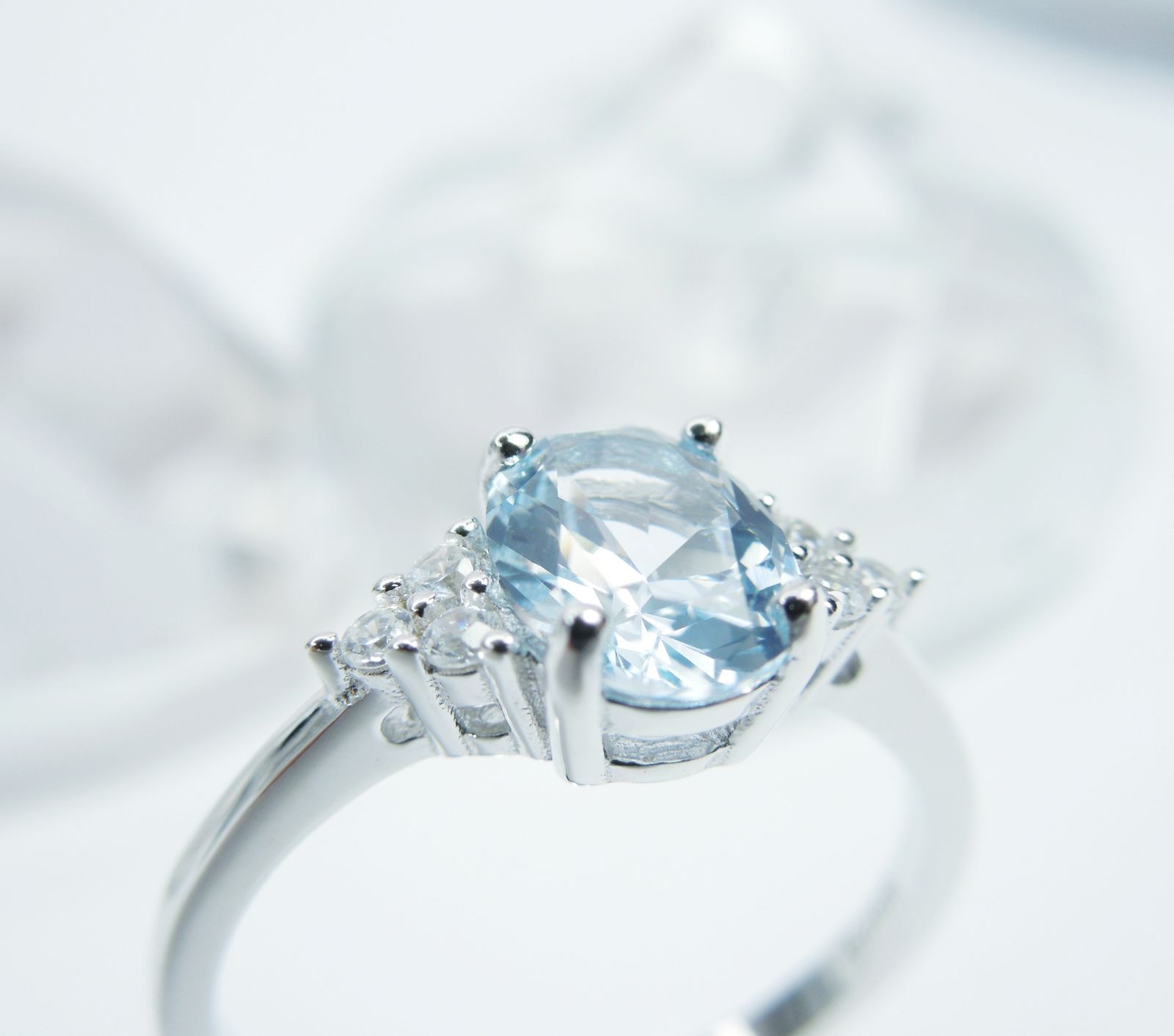 アクアマリン リング 指輪 新品 Created Aquamarine