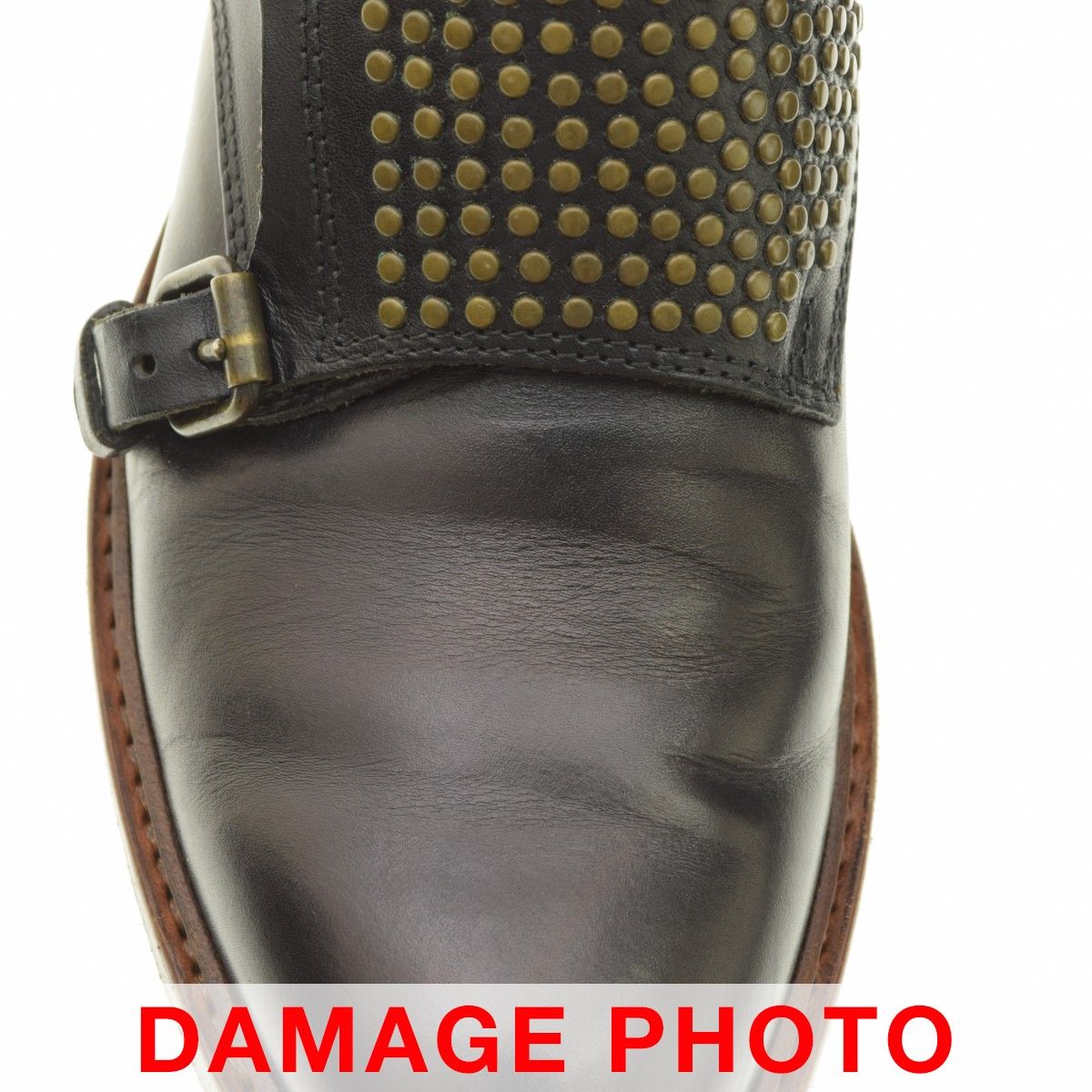 ダブルモンクストラップ スタッズレザーシューズ