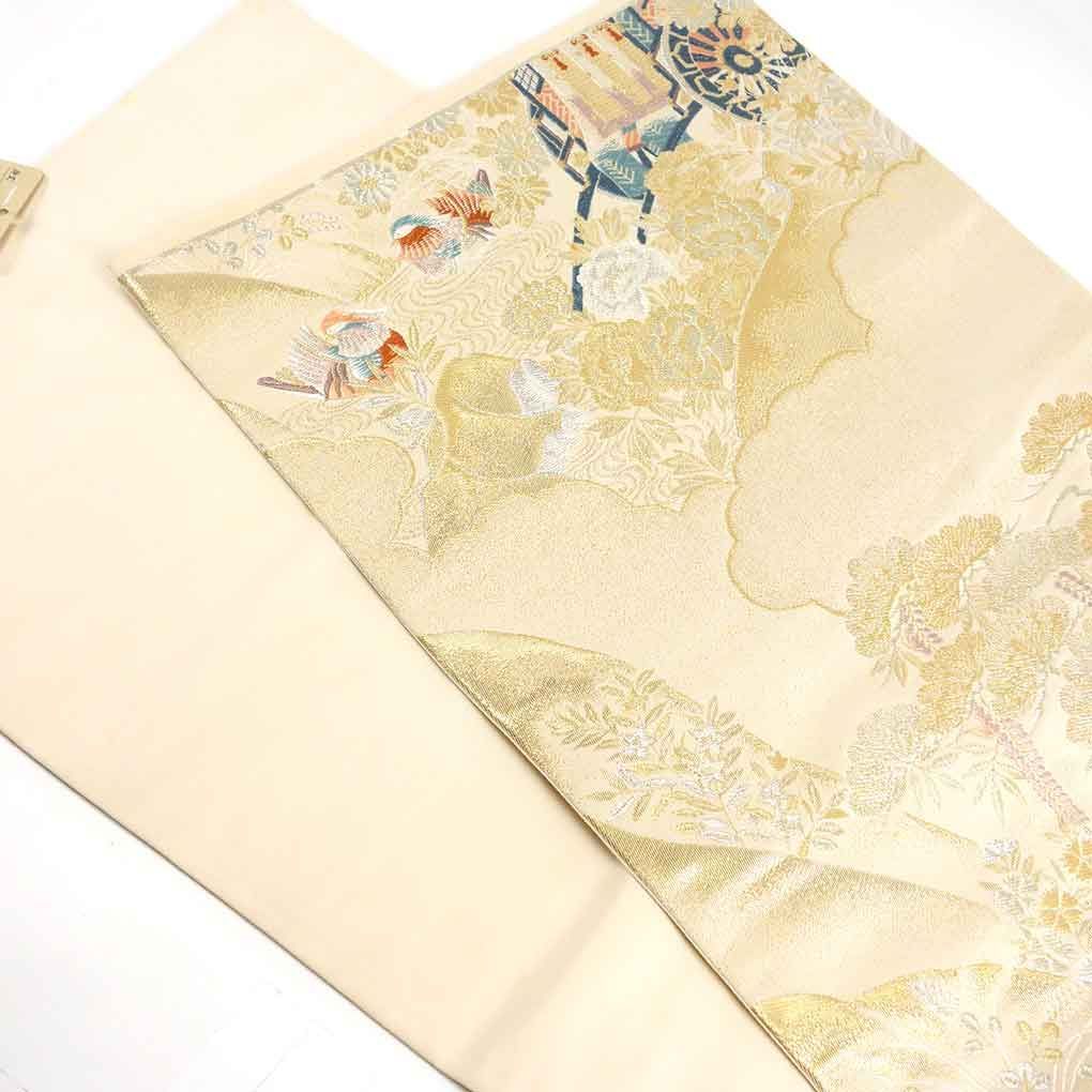 【美品　長尺】貴久樹　袋帯　唐草　全通　両面　帯丈444cm 帯幅31.5cm 美品 長尺】貴久樹 袋帯 唐草 全通 両面 帯丈444cm 帯幅