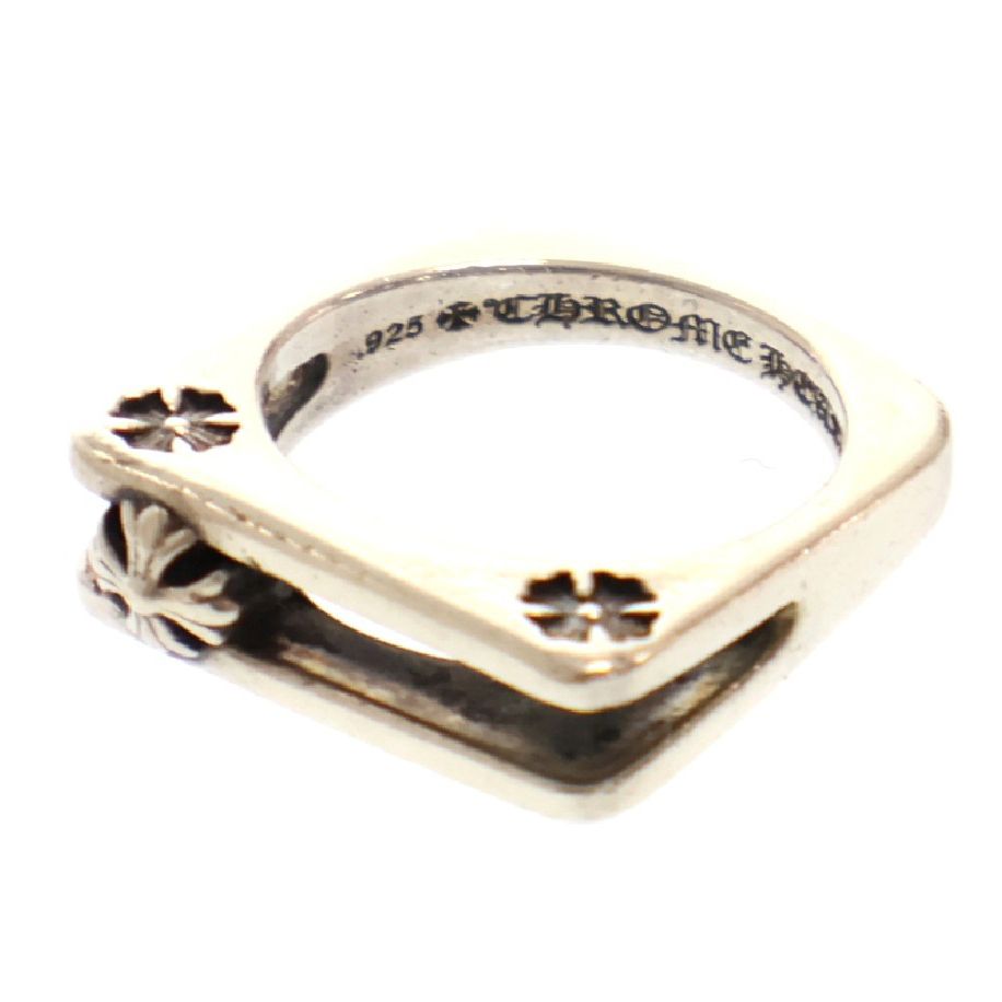 +CHROME HEARTS+ CH プラス スクエア リング 指輪 シルバー CHROME HEARTS+ CH PLUS SQUARE DIAMOND スクエア リング 指輪