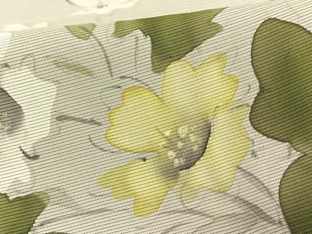 平和屋着物▽小紋　無双　紗袷　紗×絽　手描き　草花文　正絹　逸品　AAAV8399fy 平和屋着物▽小紋 無双 紗袷 紗×絽 手描き 草花文 正絹 逸品