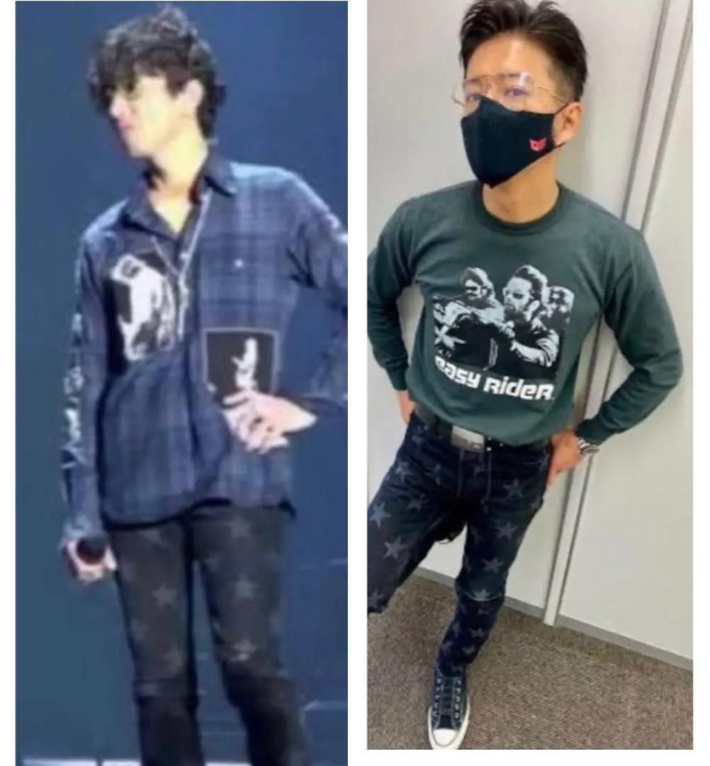 MINEDENIM✕Soloist/スター星柄ダメージ加工ストレッチデニムパンツ MINEDENIM✕Soloist/スター星柄ダメージ加工ストレッチデニム