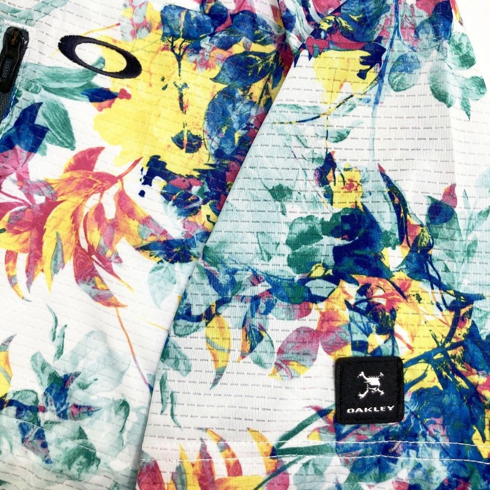 サイズ：L OAKLEY オークリー 半袖ポロシャツ 花柄 ホワイト系