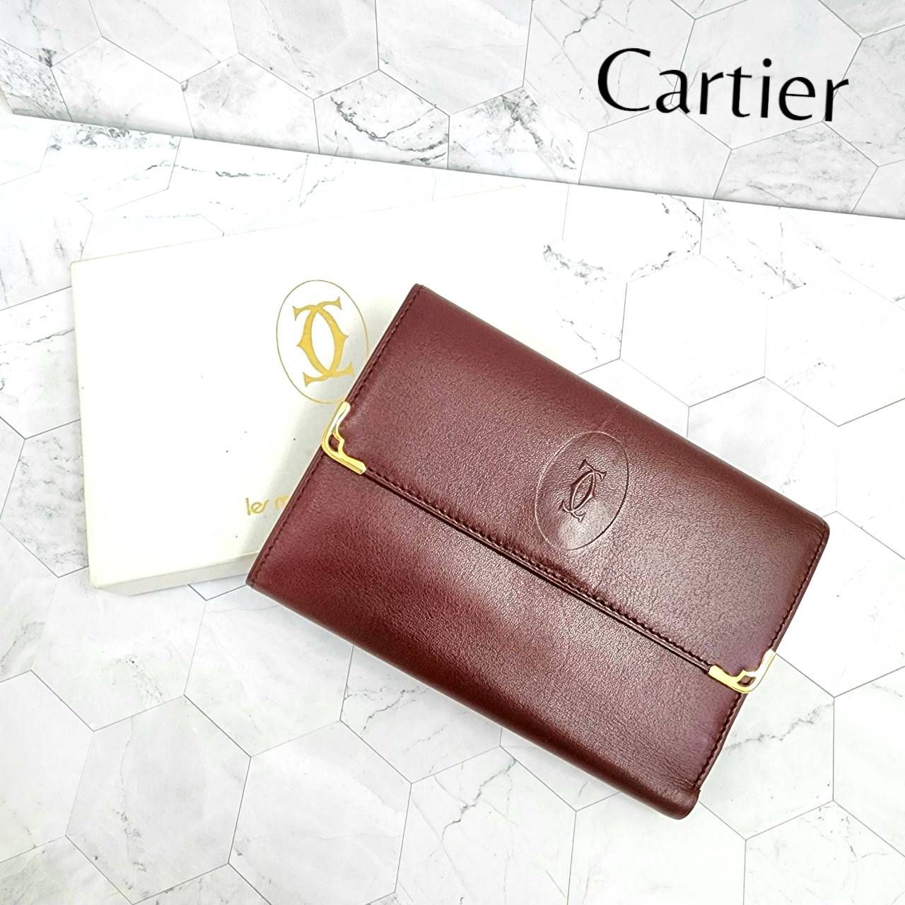 カルティエ マストライン がま口三つ折り財布 Cartier カルティエ