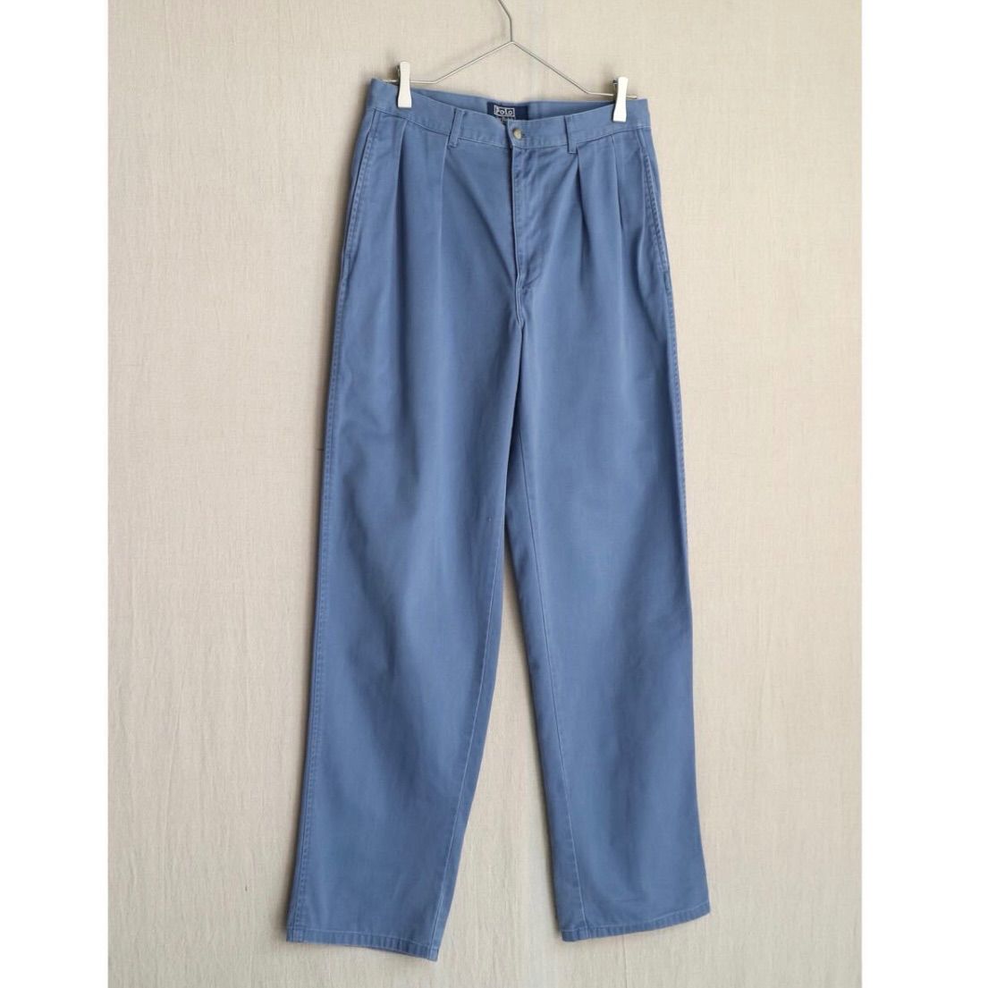 Polo Ralph Lauren チノパン | 30 コットン ブルー ツータック パンツ POLO CHINO USA ビンテージ P5-04019-9429