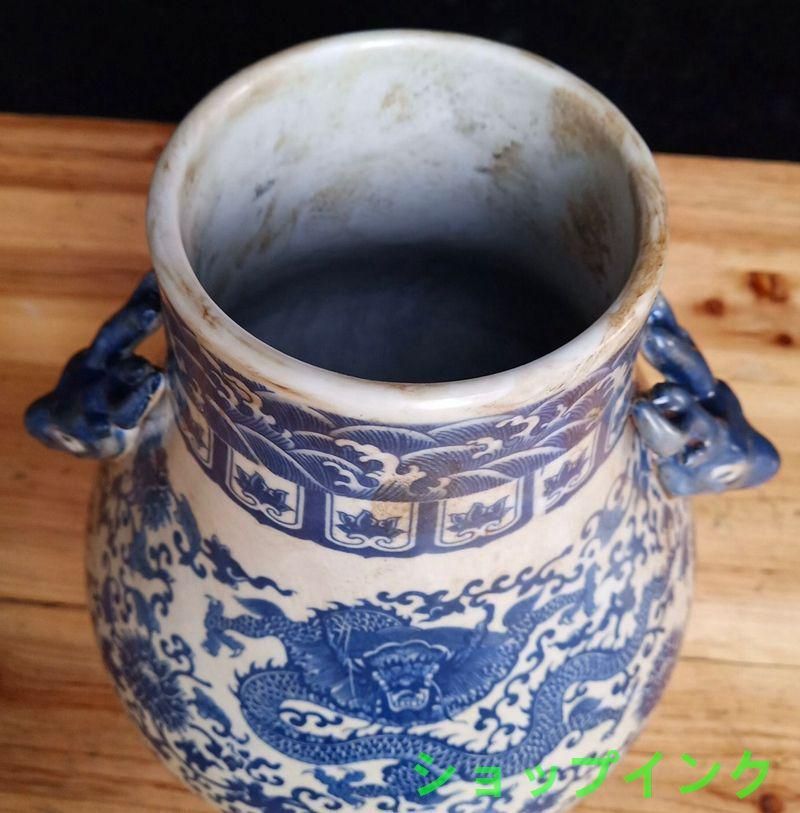 青花磁 鹿頭尊 置物 景徳鎮 陶磁器 装飾品 現代工芸品 美術品 青花磁 鹿頭尊 置物 景徳鎮 陶磁器 装飾品 現代工芸品 美術品