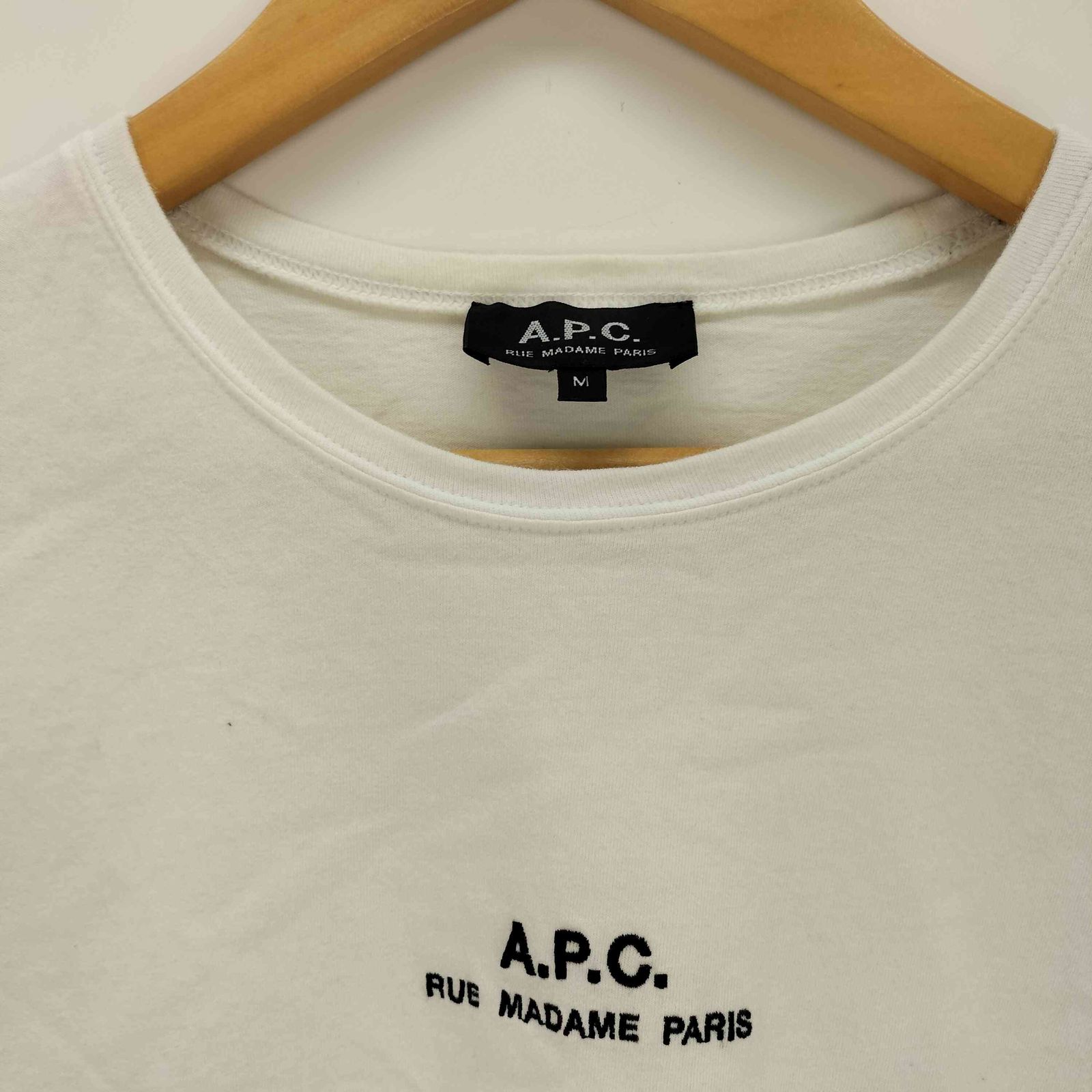 新品 A.P.C. ロゴ刺繍T シャツ ホワイト M アーペーセー A.P.C. ロゴ刺繍Tシャツ レディース import：M
