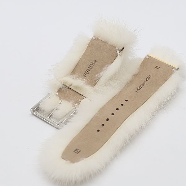 フェンディ 純正ベルト ホワイト ファーレザー 25mm レディース腕時計用 2000000 NSK KTU