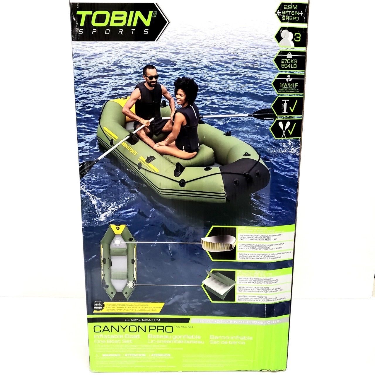 トービンスポーツ キャニオンプロ 3人用 インフレータブルラフトセット Amazon.co.jp: Tobin Sports Canyon PRO 3人用 インフレータブル
