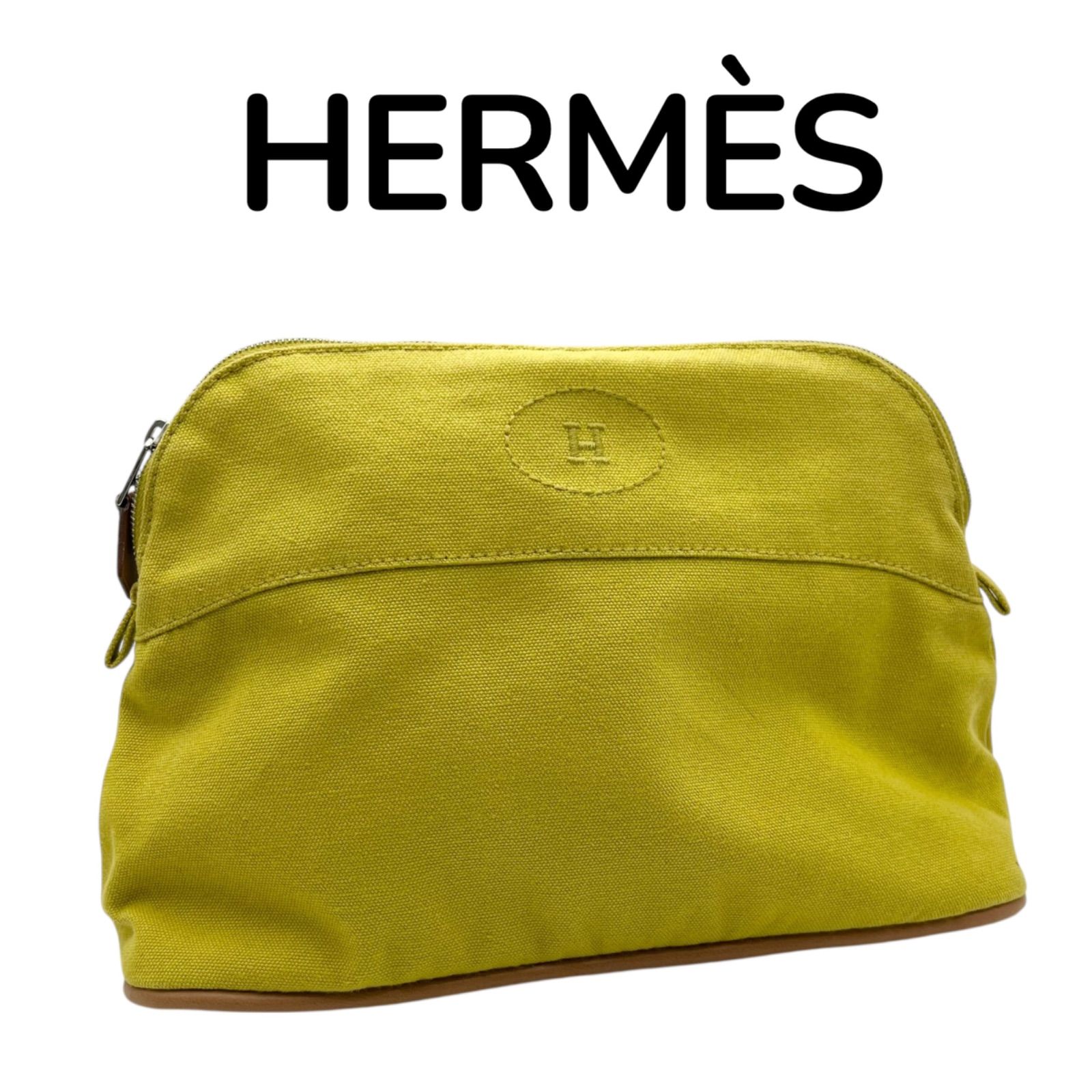 エルメスHERMES ボリード ポーチ MM ライトグリーン 黄緑