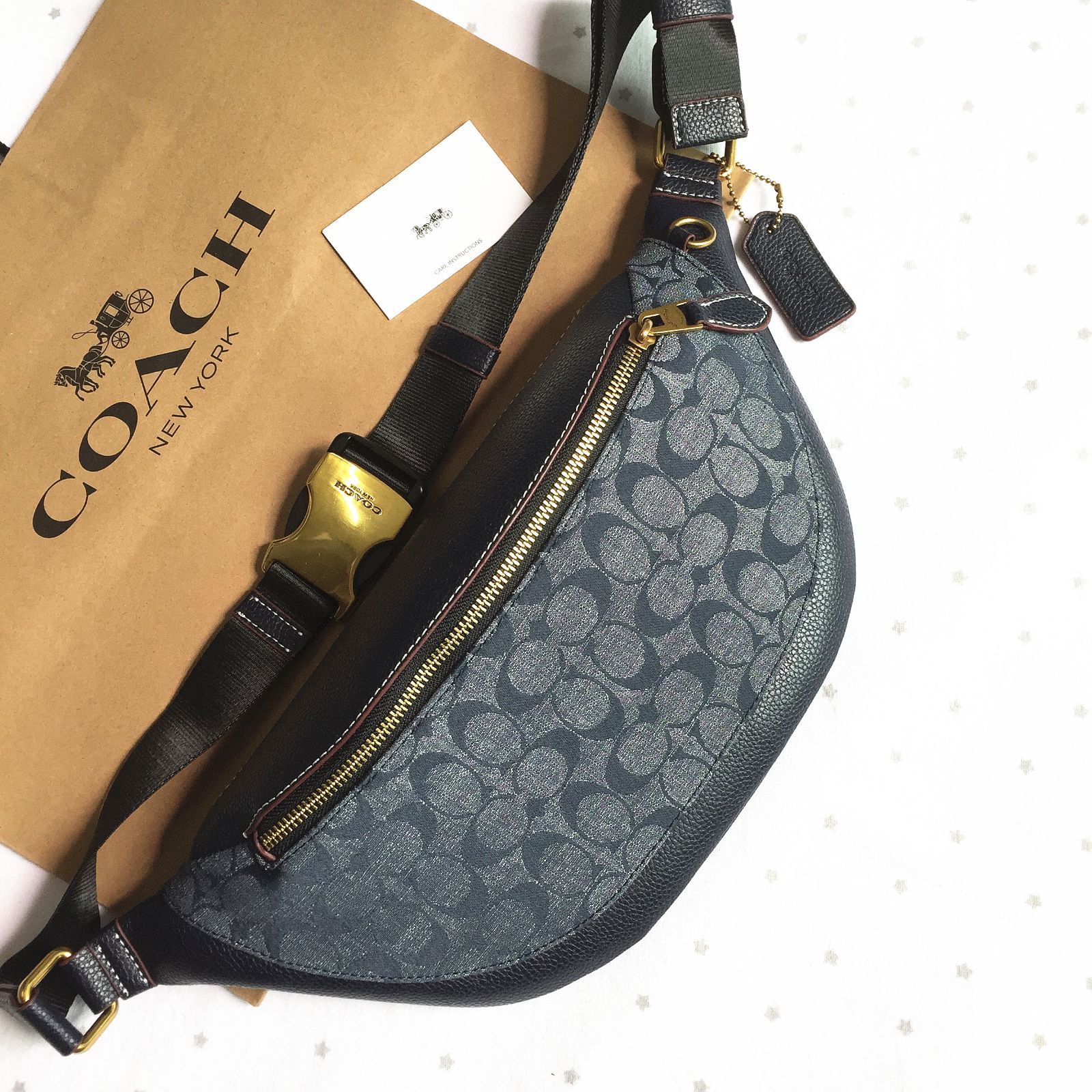 【セール中】COACH コーチバッグ CG994 デニム ボディーバッグ ベルトバッグ ウエストバッグ クロスボディー アウトレット品 保存袋付属  新品未使用