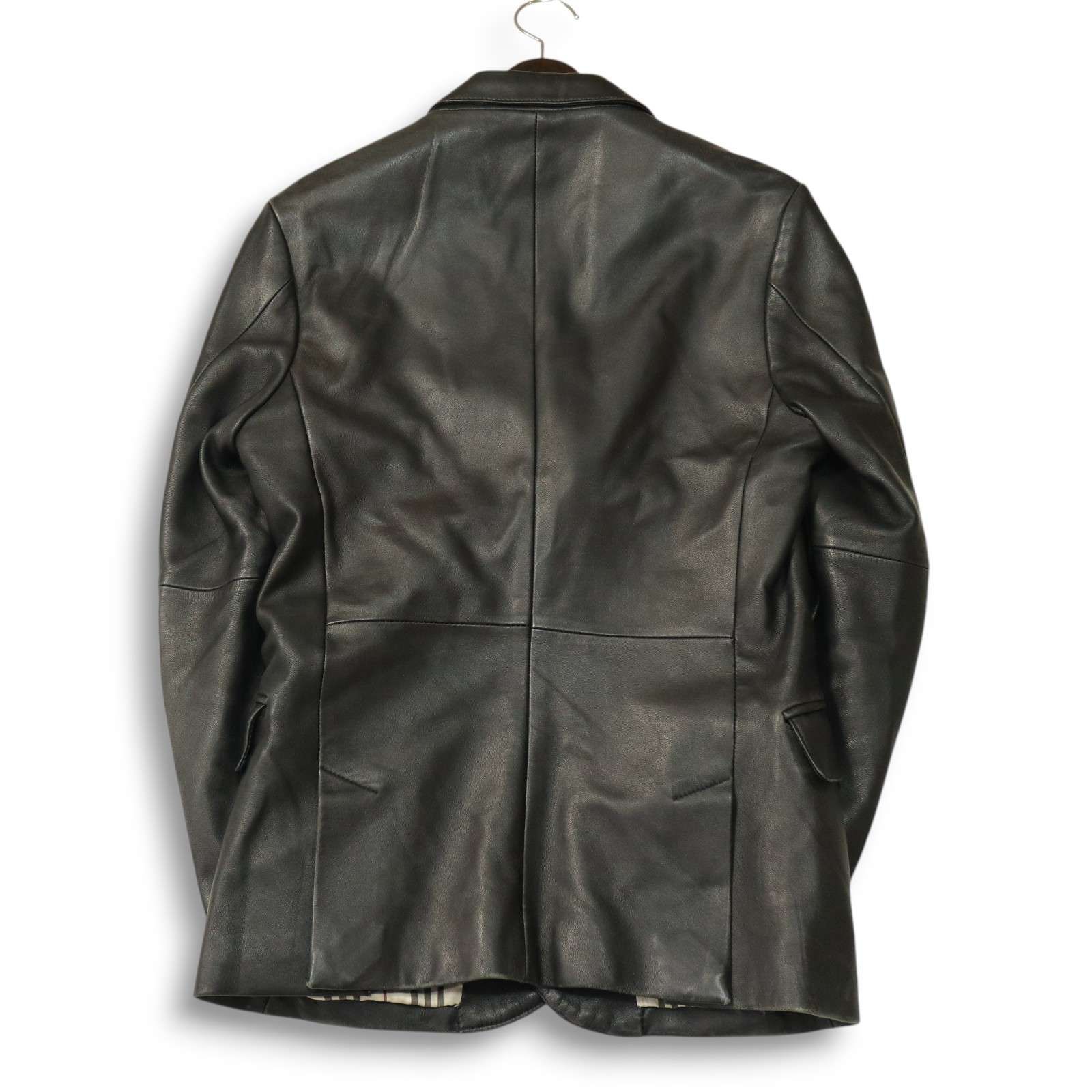 美品 バーバリーブラックレーベル 2B ラムレザー テーラードジャケット BURBERRY BLACK LABEL バーバリー ブラックレーベル 羊革☆ 2B ラム