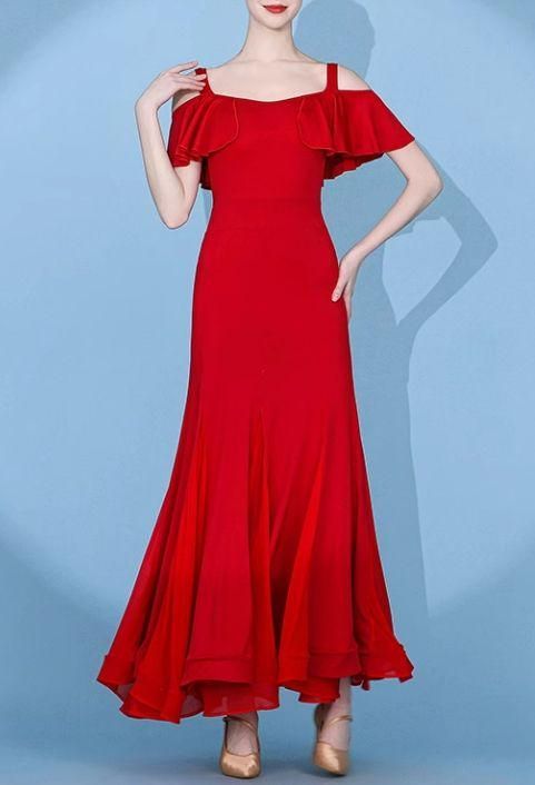 社交ダンスドレス スタンダード マーメイドモダンダンス 無地 オーダー