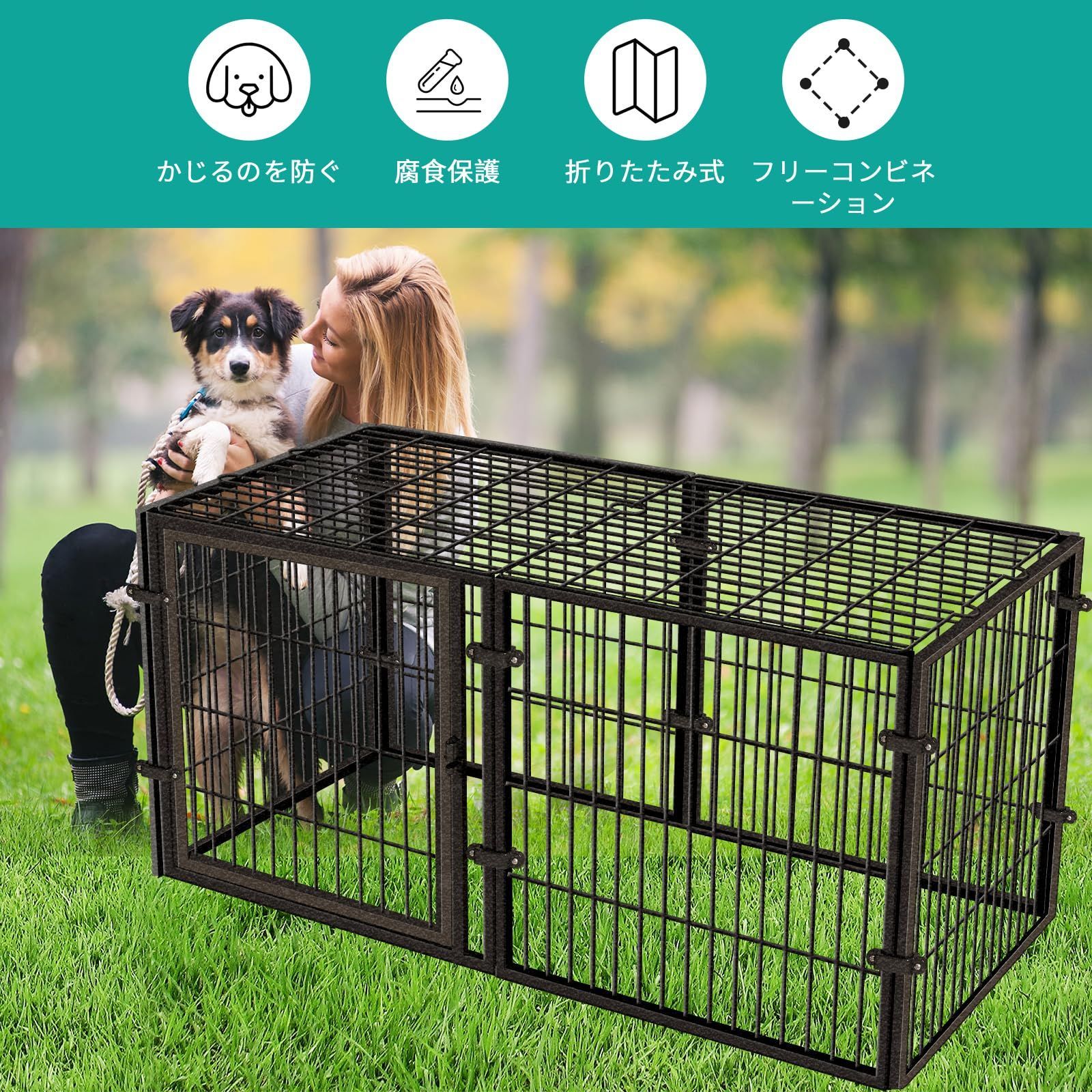 Shinyever ペットサークル 犬ケージ 犬用サークル ペットフェンス Amazon | Shinyever 犬 ケージ ペットサークル 犬 ゲージ 犬