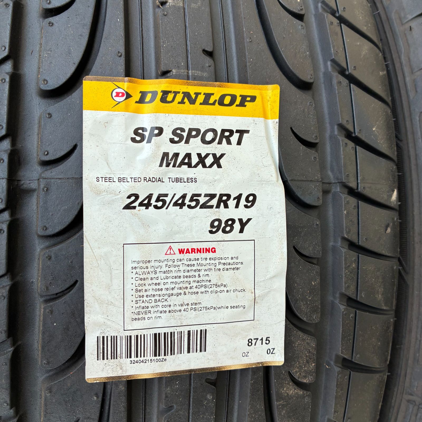 DUNLOP SP SPORT MAXX 245 45ZR19 サマータイヤ 4本セット 2021年 個人宅OK NY0009-F-1