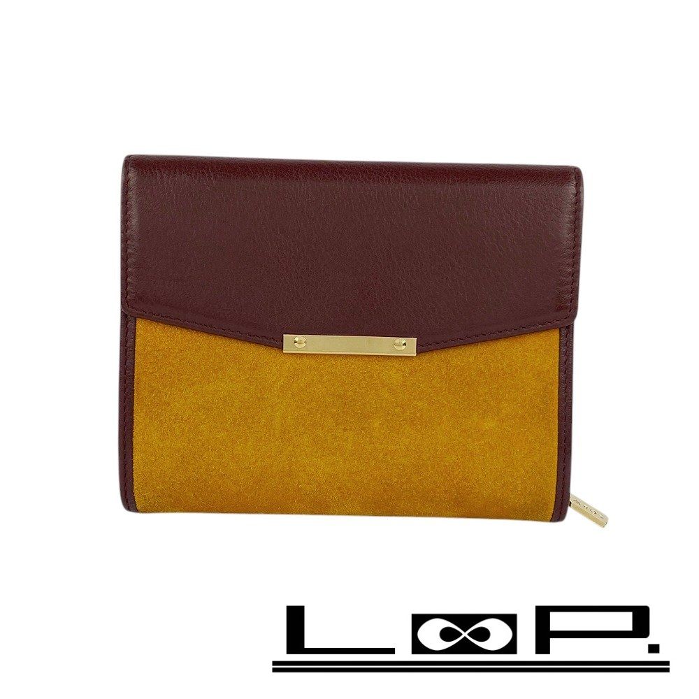 ロエベ LOEWE 折り財布 アナグラム ヴィンテージ レザー スエード 新品 □美品□ヴィンテージ□ ロエベ アナグラム ウォレット 二つ折り 財布