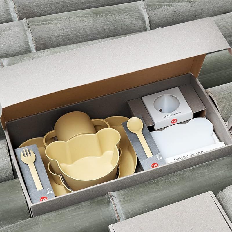 tak BIO KIDS DISH gift box bear big ｜ タック ビオ キッズディッシュ ギフトボックス ベア ビッグ ホワイト