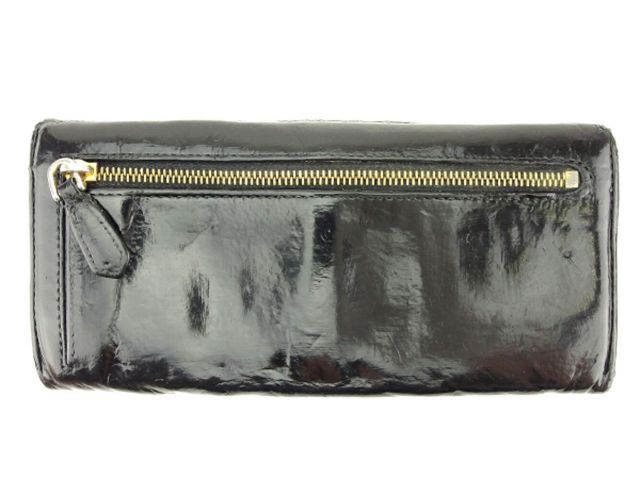 プラダ 長財布 ファスナー付き 財布 リボンモチーフ ブラック ゴールド