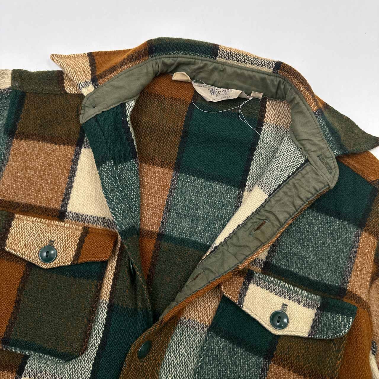 USA製 70s ヴィンテージ Woolrich 白タグ ブロックチェック